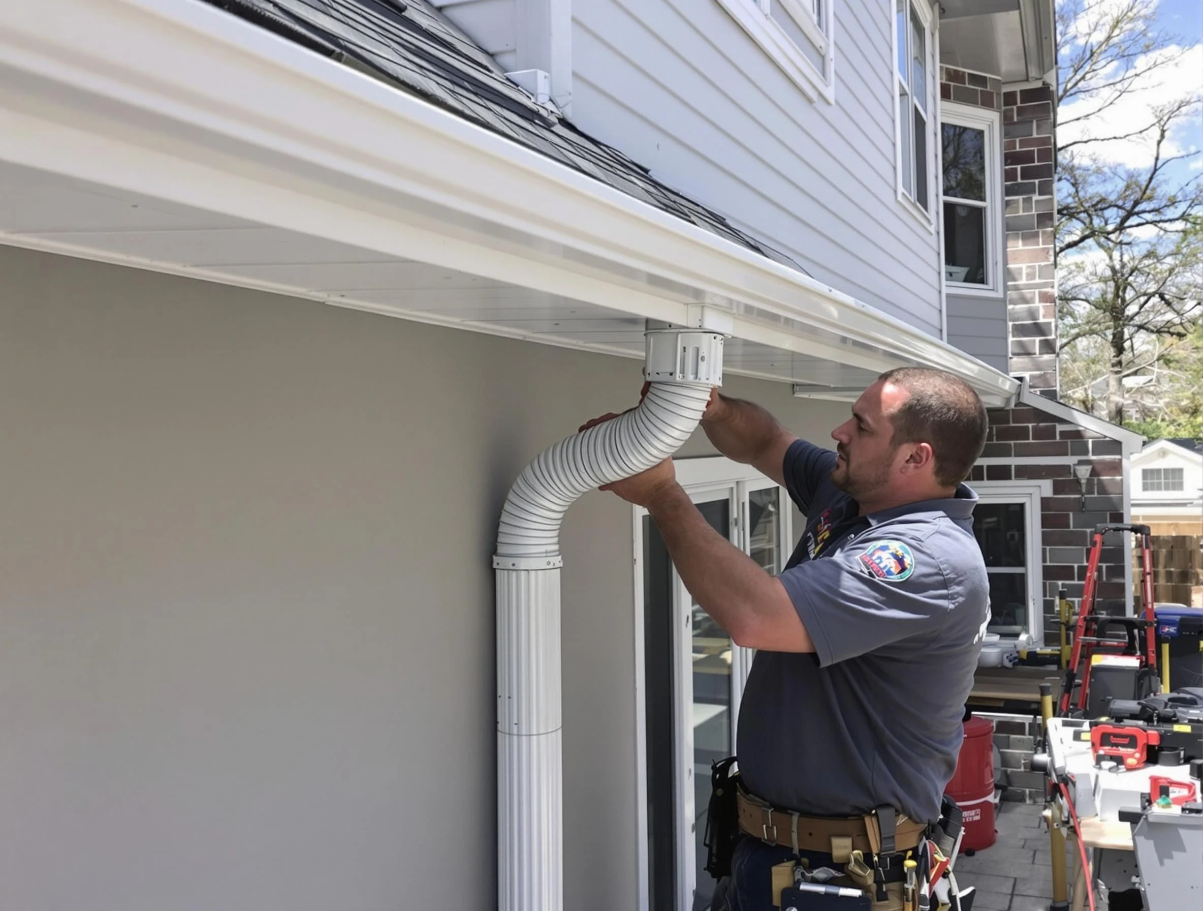 Downspouts installed by Mentor Roofing Company to guide water away in Mentor, OH